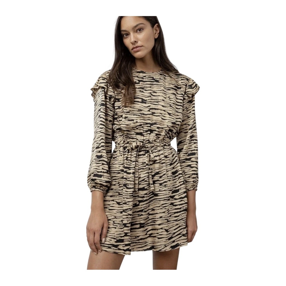 New Rails Ora Canyon Dress Women's Small Gold/Black Abstract Mini Luxury Formal